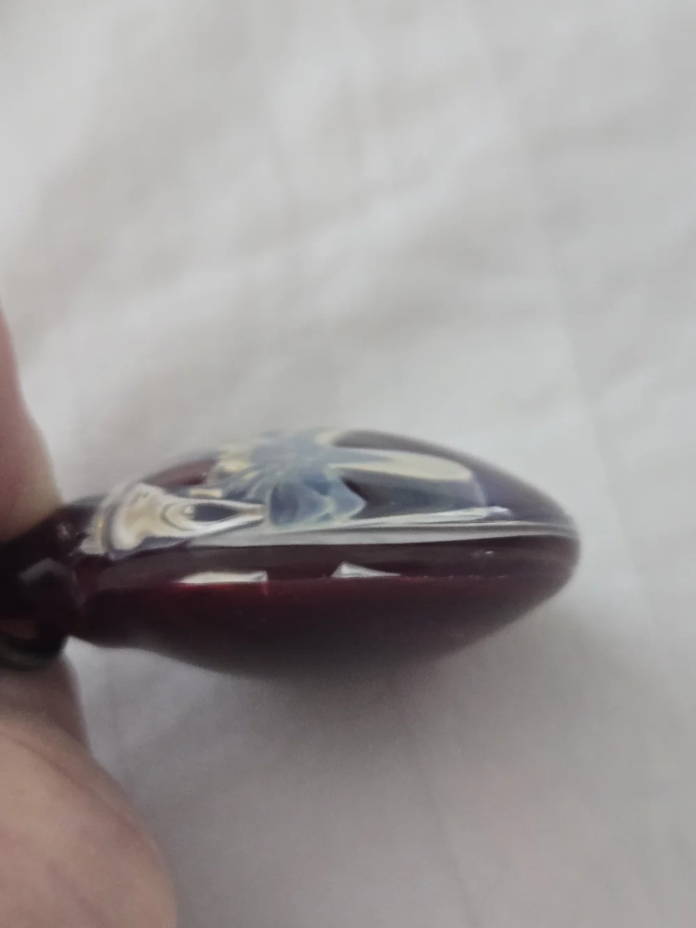 Custom Hand-blown Borosilicate Glass Spider-man Pendant Necklace-red Glitter Orb